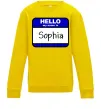 Дитячий світшот Hello my name is Sophia Сонячно жовтий фото