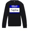 Дитячий світшот Hello my name is Sophia Чорний фото