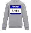 Дитячий світшот Hello my name is Sophia Сірий меланж фото