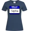Женская футболка Hello my name is Sophia Темно-синий фото