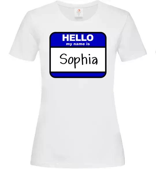 Женская футболка Hello my name is Sophia Белый фото