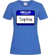 Женская футболка Hello my name is Sophia Ярко-синий фото