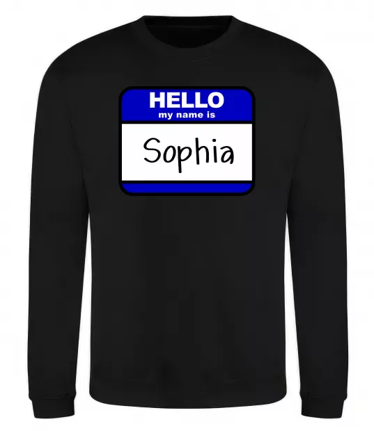 Свитшот Hello my name is Sophia Черный фото
