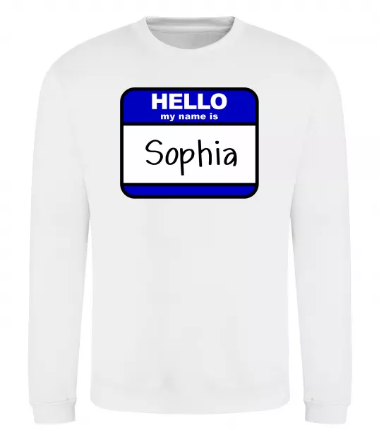 Свитшот Hello my name is Sophia Белый фото