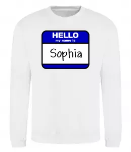 Свитшот Hello my name is Sophia Белый фото