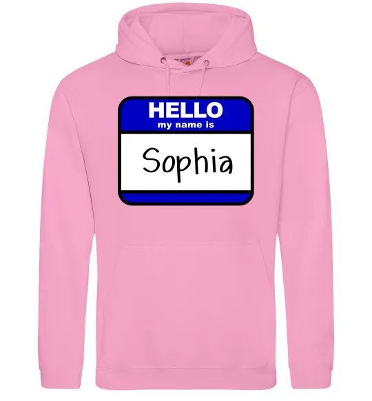 Женская толстовка (худи) Hello my name is Sophia Розовый фото