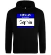 Женская толстовка (худи) Hello my name is Sophia Черный фото