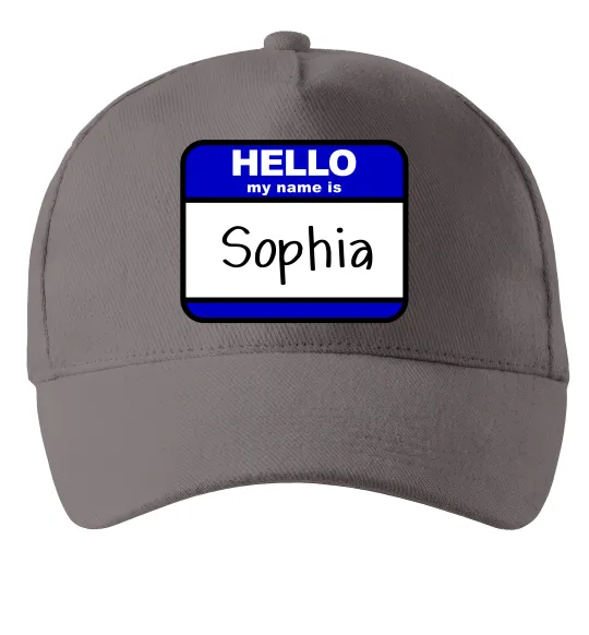Кепка Hello my name is Sophia Серый фото