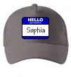 Кепка Hello my name is Sophia Серый фото