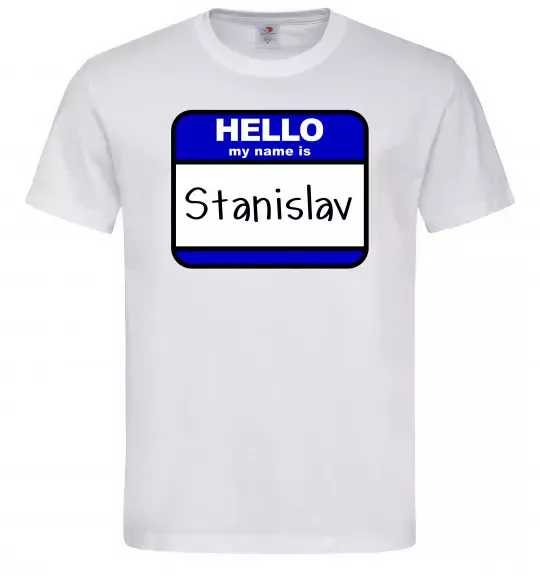 Чоловіча футболка Hello my name is Stanislav Білий фото