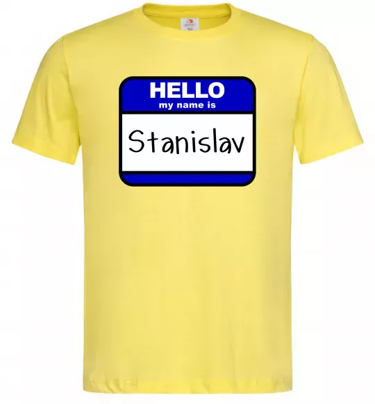 Чоловіча футболка Hello my name is Stanislav Лимонний фото