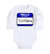 Детский боди Hello my name is Svitlana Белый фото