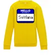 Дитячий світшот Hello my name is Svitlana Сонячно жовтий фото
