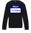 Дитячий світшот Hello my name is Svitlana Чорний фото