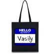 Еко-сумка Hello my name is Vasily Чорний фото