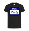 Детская футболка Hello my name is Vasily Черный фото