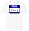 Футболка Оверсайз Hello my name is Vasily Білий фото