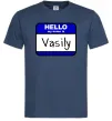 Чоловіча футболка Hello my name is Vasily Темно-синій фото