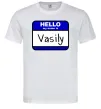 Чоловіча футболка Hello my name is Vasily Білий фото