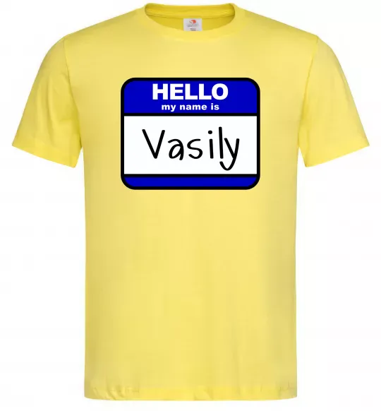 Чоловіча футболка Hello my name is Vasily Лимонний фото