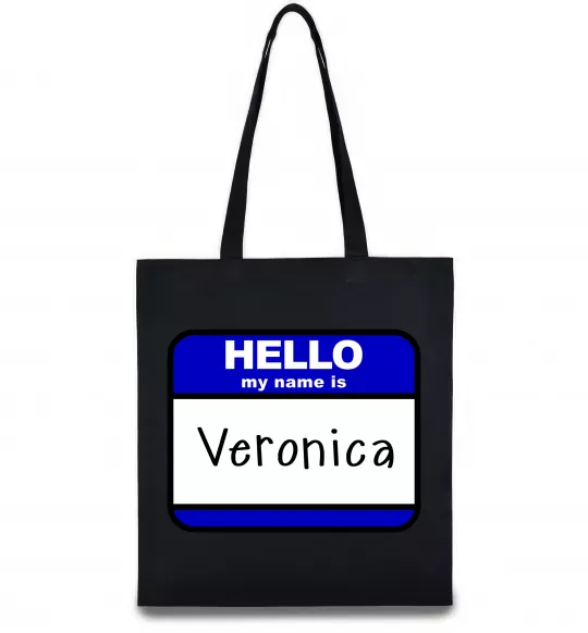 Еко-сумка Hello my name is Veronica Чорний фото