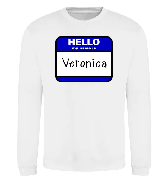 Свитшот Hello my name is Veronica Белый фото