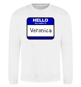 Світшот Hello my name is Veronica Білий фото