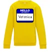 Детский Свитшот Hello my name is Veronica Солнечно желтый фото