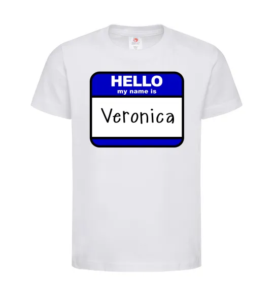 Детская футболка Hello my name is Veronica Белый фото