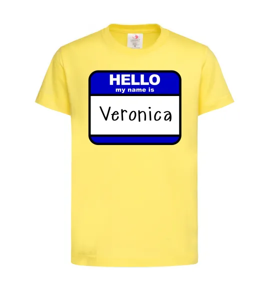 Детская футболка Hello my name is Veronica Лимонный фото
