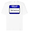 Футболка Оверсайз Hello my name is Veronica Білий фото