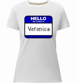 Женская премиум футболка Hello my name is Veronica