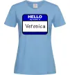 Жіноча футболка Hello my name is Veronica Блакитний фото