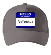 Кепка Hello my name is Veronica Серый фото