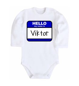 Детский боди Hello my name is Viktor