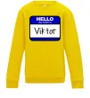 Дитячий світшот Hello my name is Viktor Сонячно жовтий фото