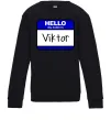 Дитячий світшот Hello my name is Viktor Чорний фото