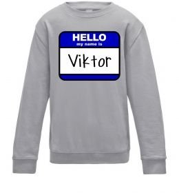 Детский Свитшот Hello my name is Viktor