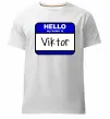 Чоловіча преміум футболка Hello my name is Viktor Білий фото