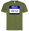 Чоловіча футболка Hello my name is Viktor Оливковий Чоловіча футболка Hello my name is Viktor Оливковий фото