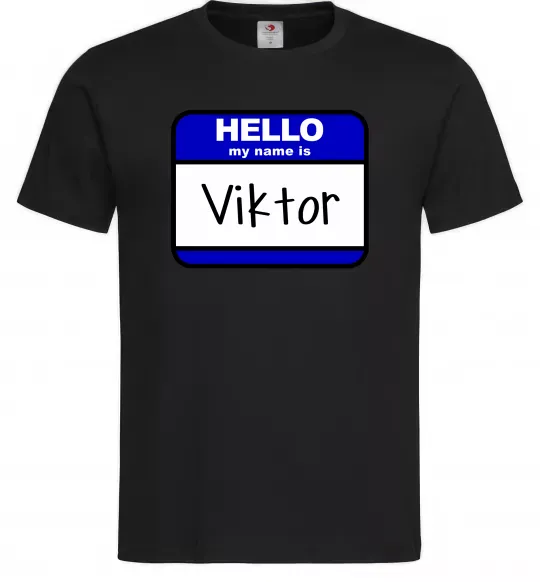 Чоловіча футболка Hello my name is Viktor Чорний фото