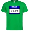 Чоловіча футболка Hello my name is Viktor Зелений Чоловіча футболка Hello my name is Viktor Зелений фото