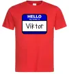Чоловіча футболка Hello my name is Viktor Червоний Чоловіча футболка Hello my name is Viktor Червоний фото