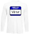 Лонгслів Hello my name is Viktor Білий фото