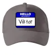 Кепка Hello my name is Viktor Серый фото