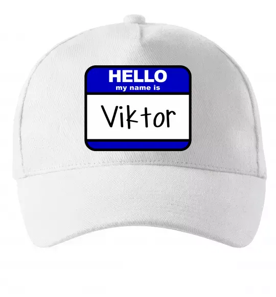Кепка Hello my name is Viktor Білий фото