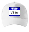 Кепка Hello my name is Viktor Білий фото