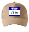 Кепка Hello my name is Viktor Песочный фото