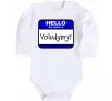 Дитячий бодік Hello my name is Volodymyr Білий фото