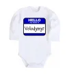 Дитячий бодік Hello my name is Volodymyr Білий фото